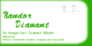 nandor diamant business card